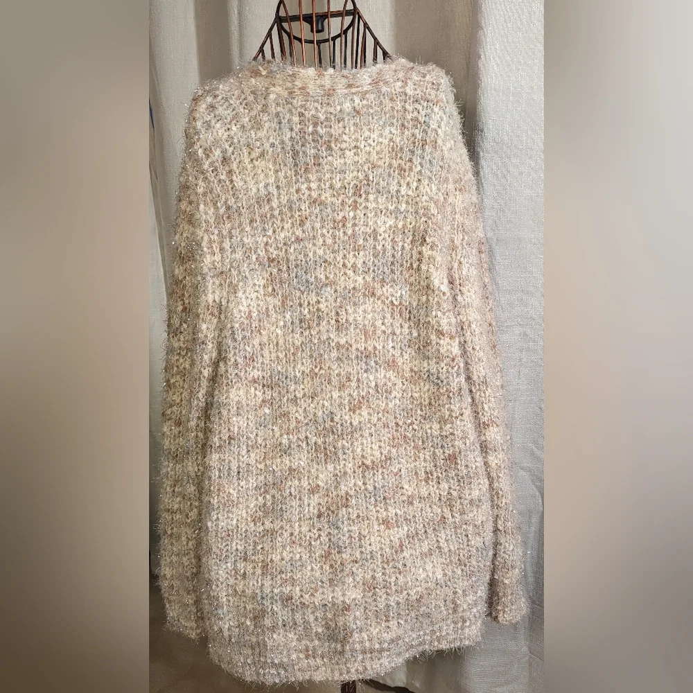 Maurice’s‎ Cardigan -  Beige/Cream/Gray/Silver Sparkle